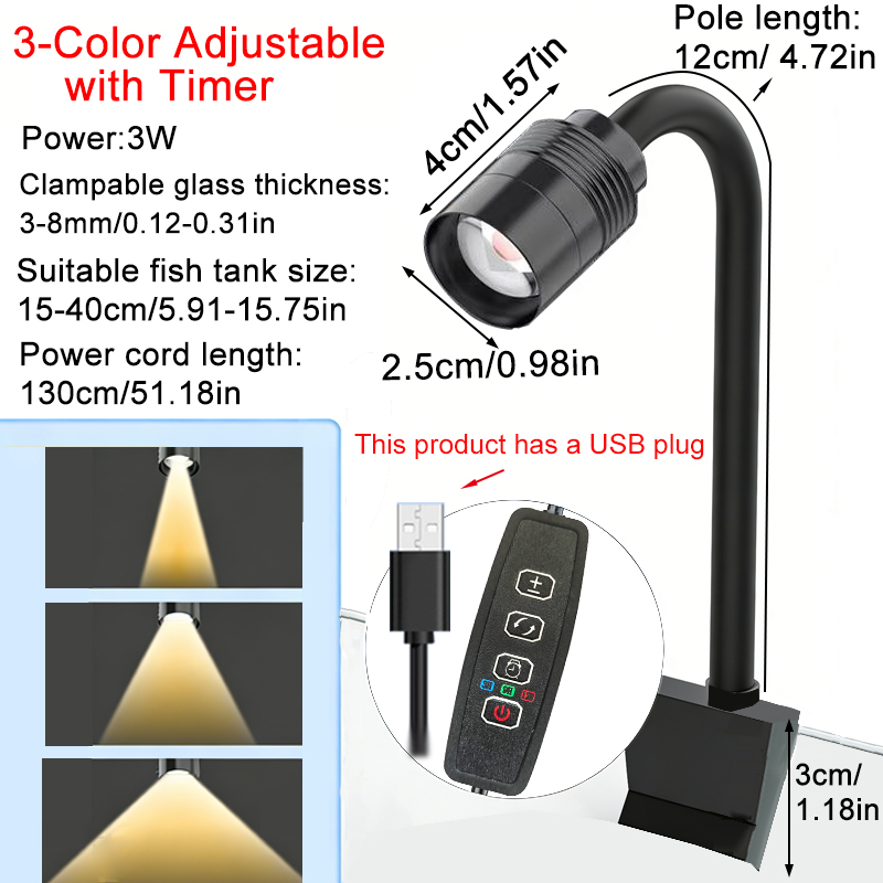 Aquarium Marine Lights - Faretto per acquario sudamericano da 3