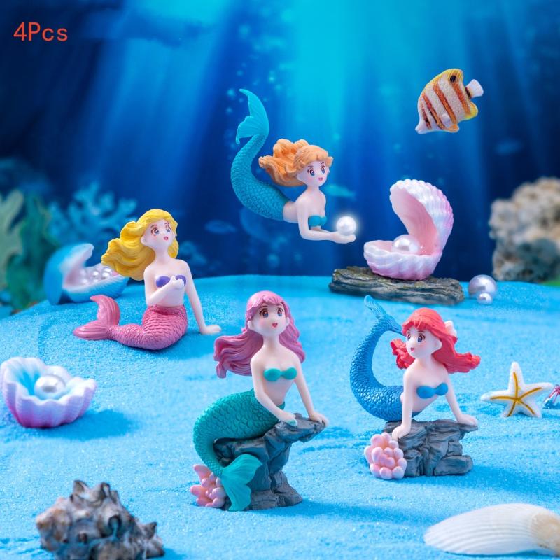 Marine Aquarium Hobby - Set di 4 Ornamenti in Plastica